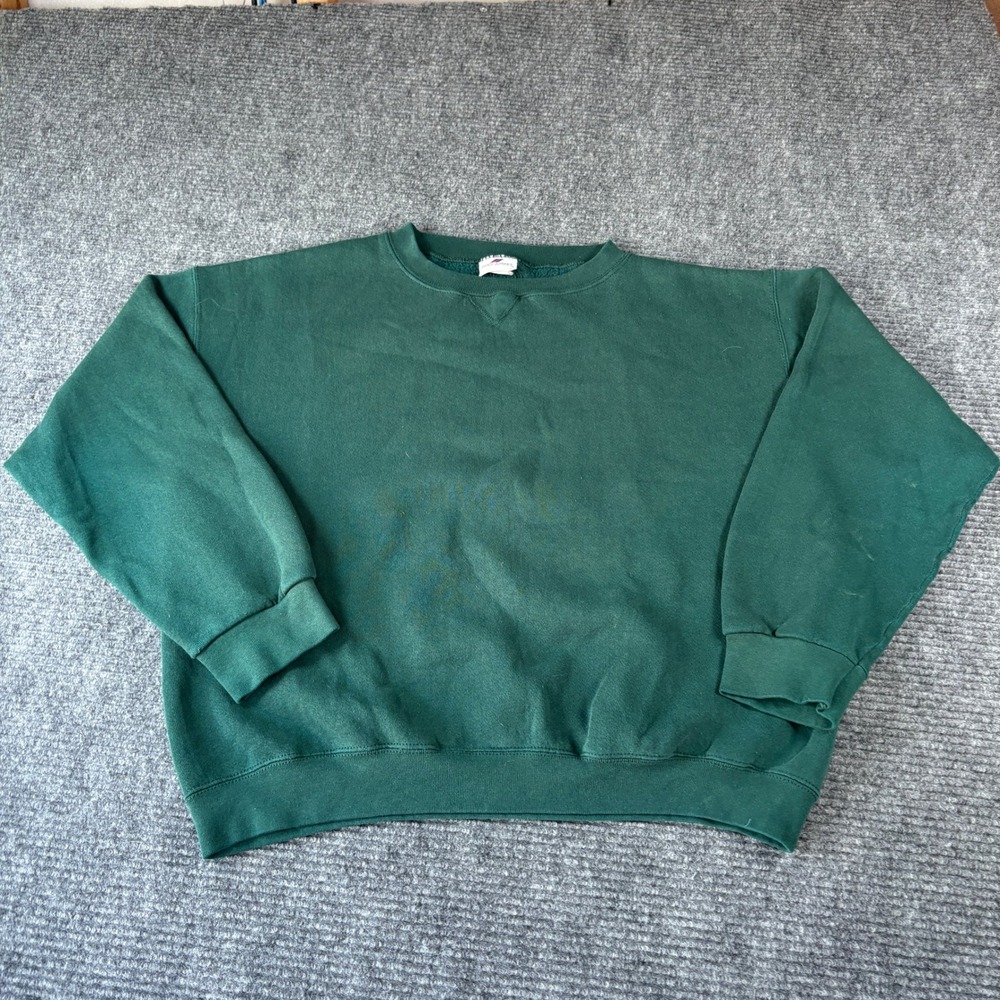 Vintage Pro Spirit Green Crewneck Sweatshirt Made in USA XL Blank 90s 4593